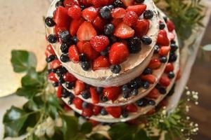 Top view of a berry cake photo