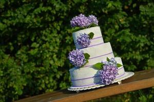 Cake with flowers photo