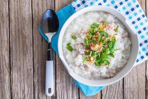 Breakfast rice porridge photo
