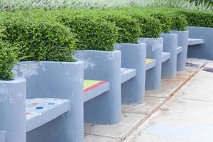 Benches made of concrete