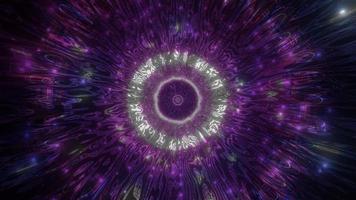 Blue and purple lights and shapes in kaleidoscope 3d illustration for background or wallpaper photo
