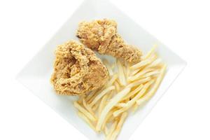 Fried chicken and french fries photo