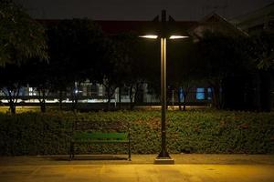 Bench under the street lamp