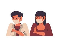 male doctor with female patient in masks vector