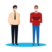 men using face mask for covid19 character vector