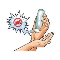 manos usando el método de prevención de jabón antibacteriano covid19 vector