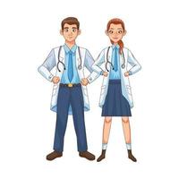 professional doctor characters vector illustration