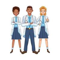 profesionales médicos diversos personajes vector