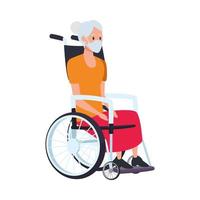 old woman in wheelchair character vector