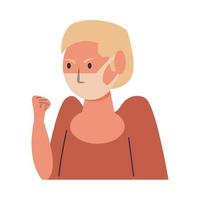 woman using face mask character vector