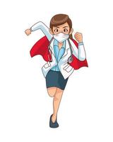 female super doctor running character vector