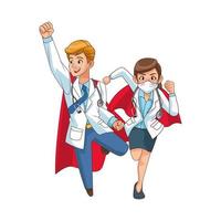 super doctors comic characters vector