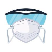 medical mask and goggles protection accessories vector