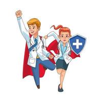 super doctors with shield vector