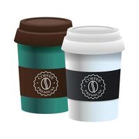 takeaway cups of coffee vector