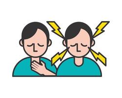 people suffereing with covid19 symptoms vector