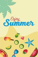 Summer time design with tropical icons vector