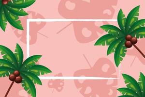 Palm trees frame vector design