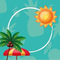 Summer time design with tropical icons vector