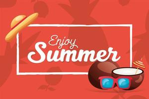 Summer time design with tropical icons vector