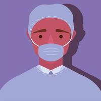Surgeon doctor wearing a face mask vector