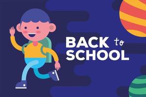 Cute back to school banner with student vector
