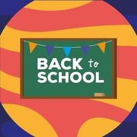 back to school lettering in a chalkboard with planet vector