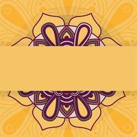 decorative floral mandala with yellow background vector