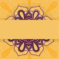 mandala floral decorativo con fondo amarillo vector