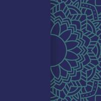 decorative floral mandala with blue background vector