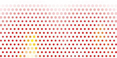 Light red, yellow vector background with bubbles.