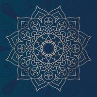 decorative floral mandala with blue background vector