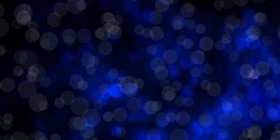 Dark BLUE vector background with circles.