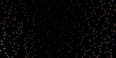 Dark Orange vector background with colorful stars.