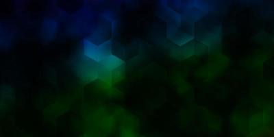 Dark Blue, Green vector background with set of hexagons.