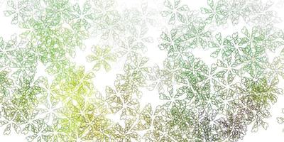 Light green, yellow vector abstract backdrop with leaves.