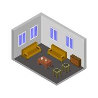 Isometric Lounge Room On White Background vector