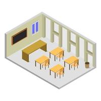 Isometric University Room On White Background vector