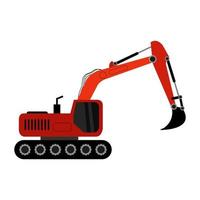 Excavator Illustrated On White Background vector