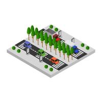 Isometric Road On White Background vector