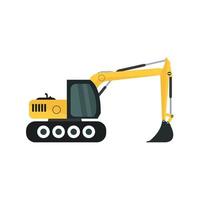 Excavator Illustrated On White Background vector