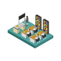 Isometric University Room On White Background vector