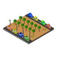 Isometric Road On White Background vector