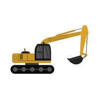 Excavator Illustrated On White Background vector