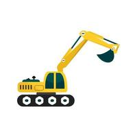 Excavator Illustrated On White Background vector