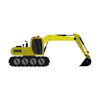 Excavator Illustrated On White Background vector