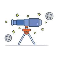 Telescope On White Background vector