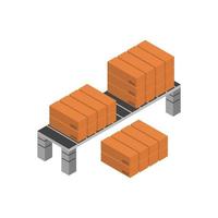 Isometric Transport Box On White Background vector