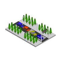 Isometric Road On White Background vector