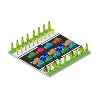 Isometric Road On White Background vector